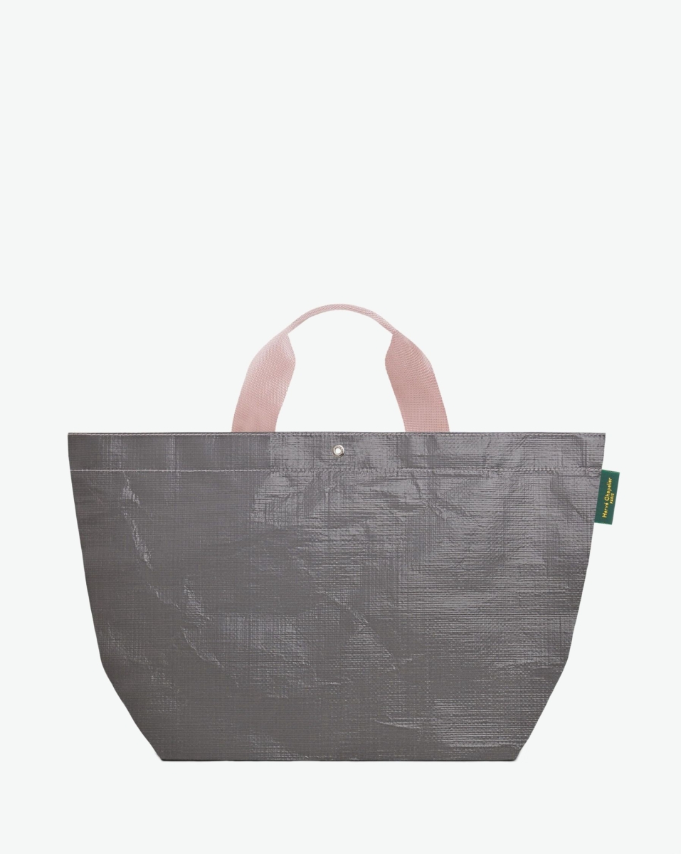 Hervé Chapelier -  - "Packshot of a 2012PP market tote bag
with short polyamide handles and a rectangular bottom.
The bag is made of polyethylene in a medium size.
Sac cabas marche a poignees courtes en polyethylene dans un format M"