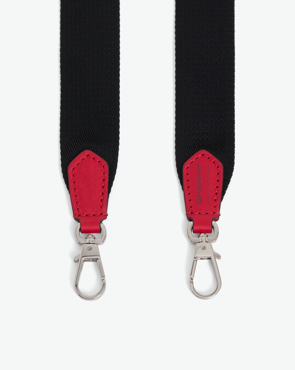 Hervé Chapelier -  - "Packshot of a 1662A shoulder strap
to hang on Hervé Chapelier bags.
The strap is made of leather and polyamide in a medium size.
Lanière bandoulière polyamide et cuir dans une taille M"